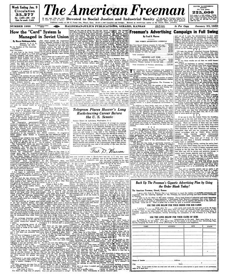 The American Freeman, Number 1886, Jan. 23, 1932